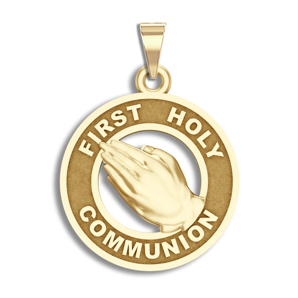 First Holy Communion Praying Hands Religious Medal