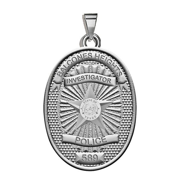 Personalized Texas Balcones Heights Police Badge with Your Rank, Number & Department