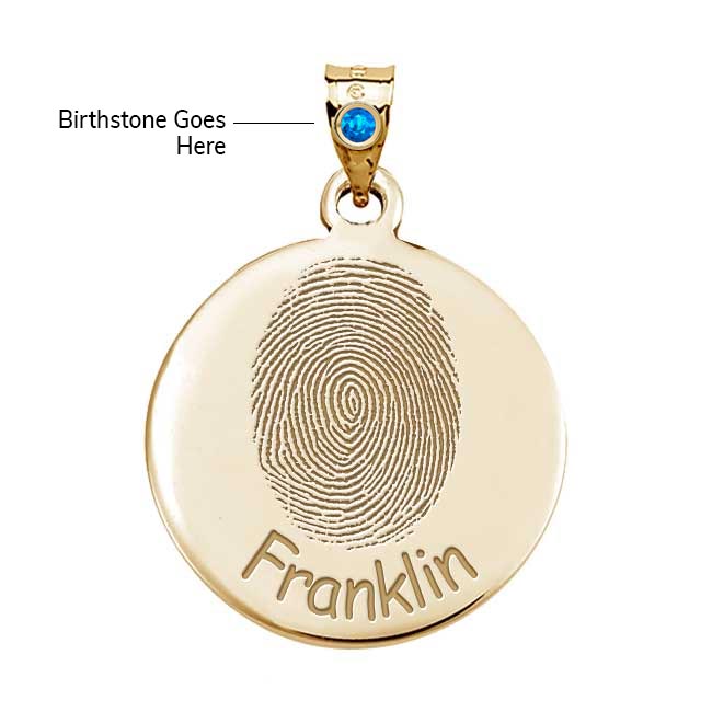 Custom Fingerprint Round Charm or Pendant