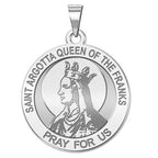 Saint Argotta Queen of the Franks Round Religious Medal