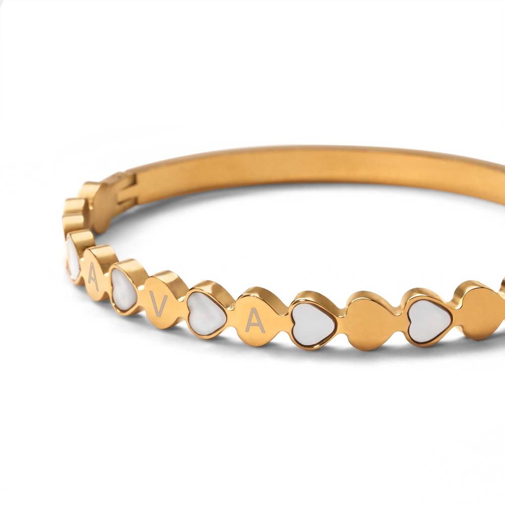 Heart Shaped Initial Gold Tone Bracelet
