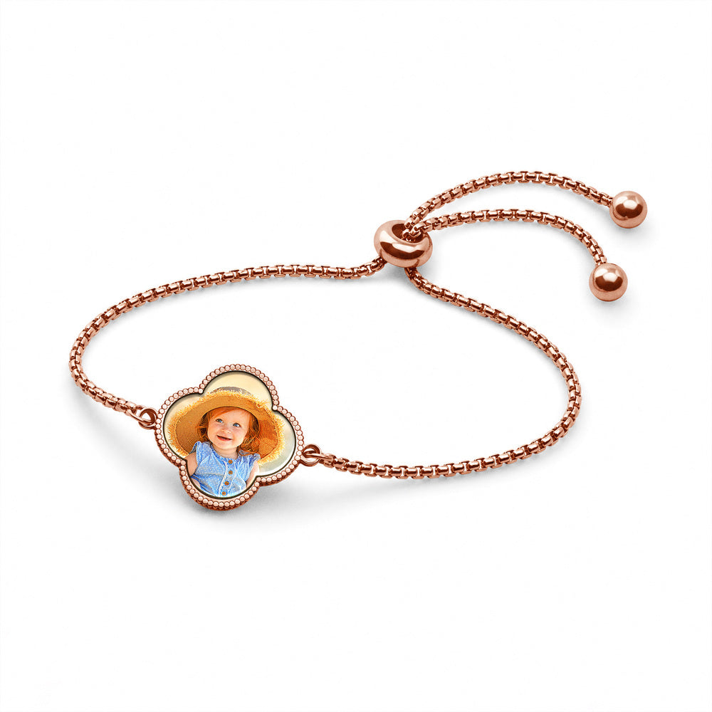 Adjustable Clover Photo Bracelet