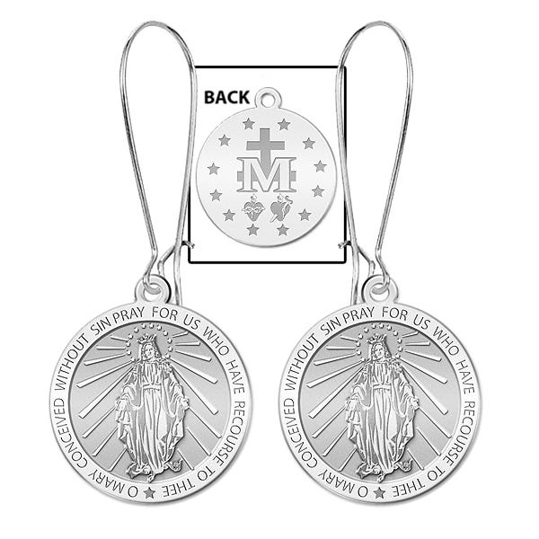 Miraculous Medal Double-Sided Earrings