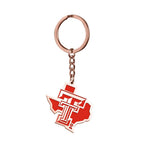 Texas Tech Color Enamel Outline Logo Keychain