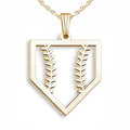 Baseball Stitching Homeplate Cut-Out Pendant or Charm
