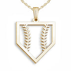 Baseball Stitching Homeplate Cut-Out Pendant or Charm