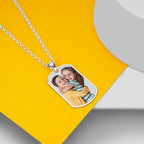 Photo Engraved Dog Tag With Border