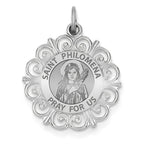 Saint Philomena Round Filigree Religious Medal