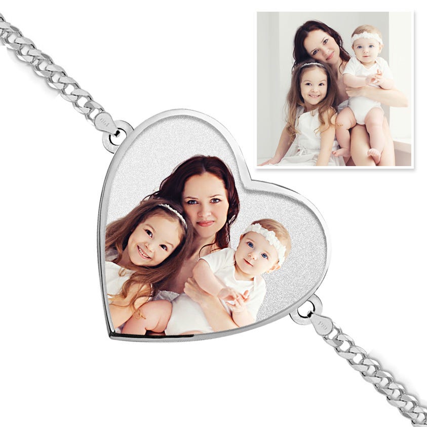 Heart Photo Curb Chain Bracelet