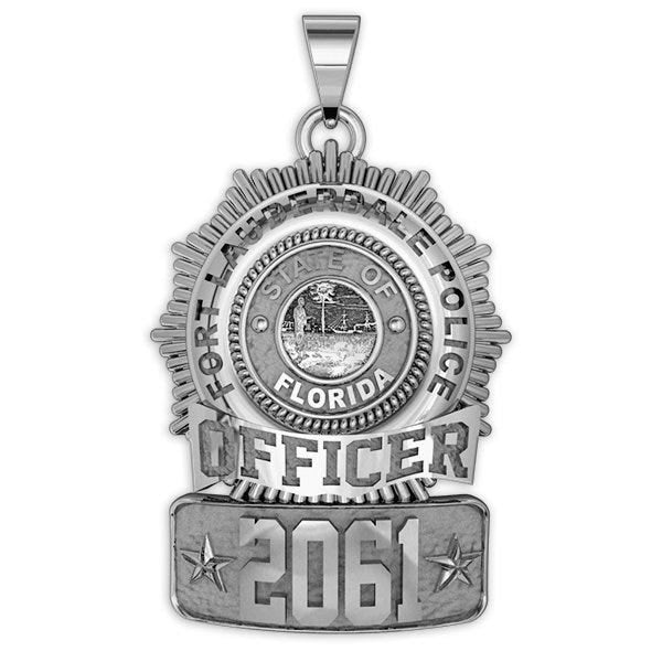 Personalized Florida Sun Ray Police Badge with Your Name, Rank, Number & Department