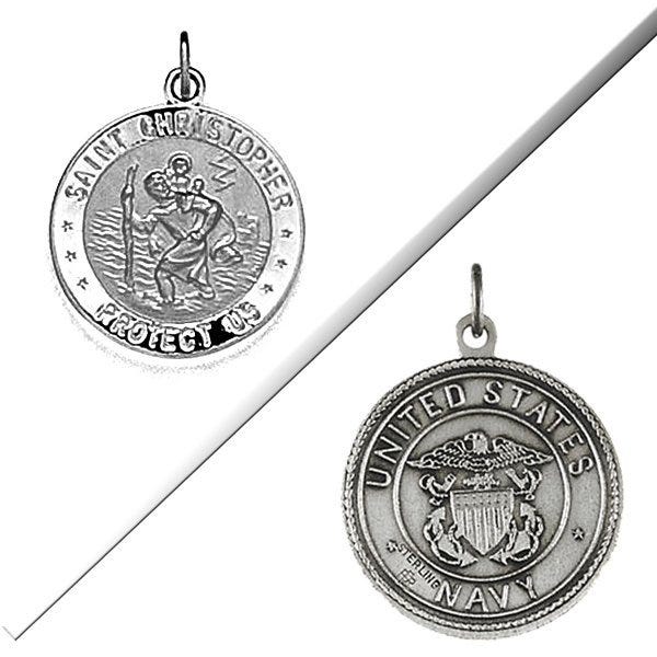 Saint Christopher Double Sided Us Navy Religious Medal