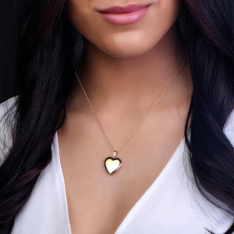 14K Gold Filled Small Heart Photo Locket