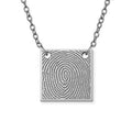 Custom Fingerprint Square Charm or Pendant