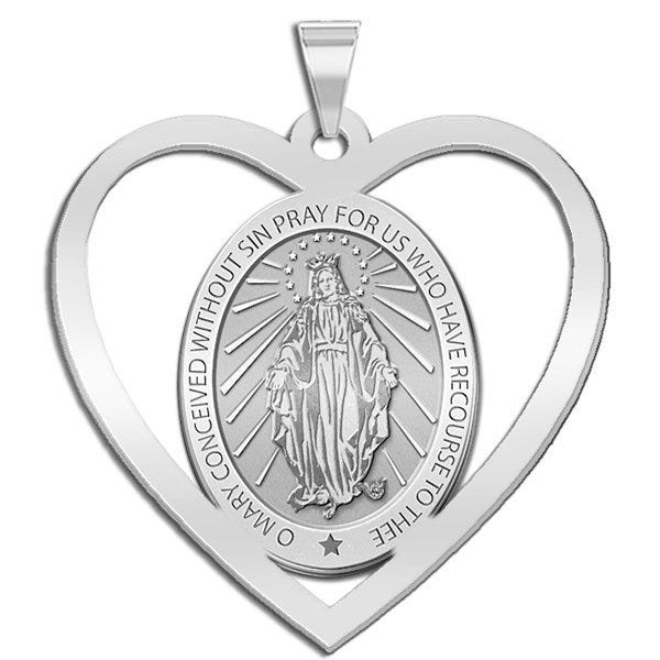 Miraculous Medal Heart Shaped Cut-Out