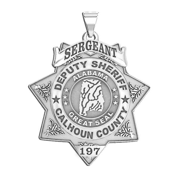 Personalized 7-Point Star Alabama Sheriff Badge with Rank, Number & Dept.