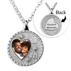 Fancy Round Border with Initials and Cubic Zirconias Heart Shape Photo