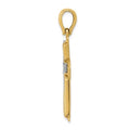14K Two-Tone Solid Cross Pendant