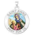 Saint Anne Round Religious Medal "Color"