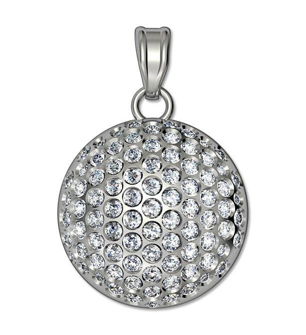 Engravable Diamond Studded Golf Ball Disc Medal