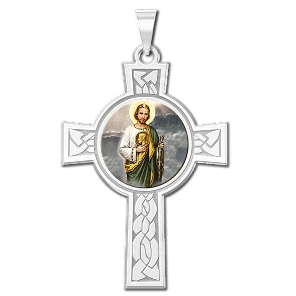 Saint Jude Cross Religious Medal "Color