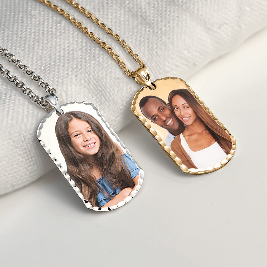 Photo Engraved Dog Tag Pendant