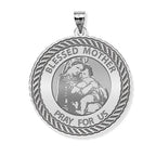 "Blessed Mother" Virgin Mary Round Rope Border Religious Medal