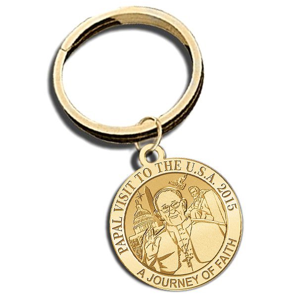 Pope Francis - Papal Visit Washington D.C. 2015 Religious Engravable Embossed Keychain