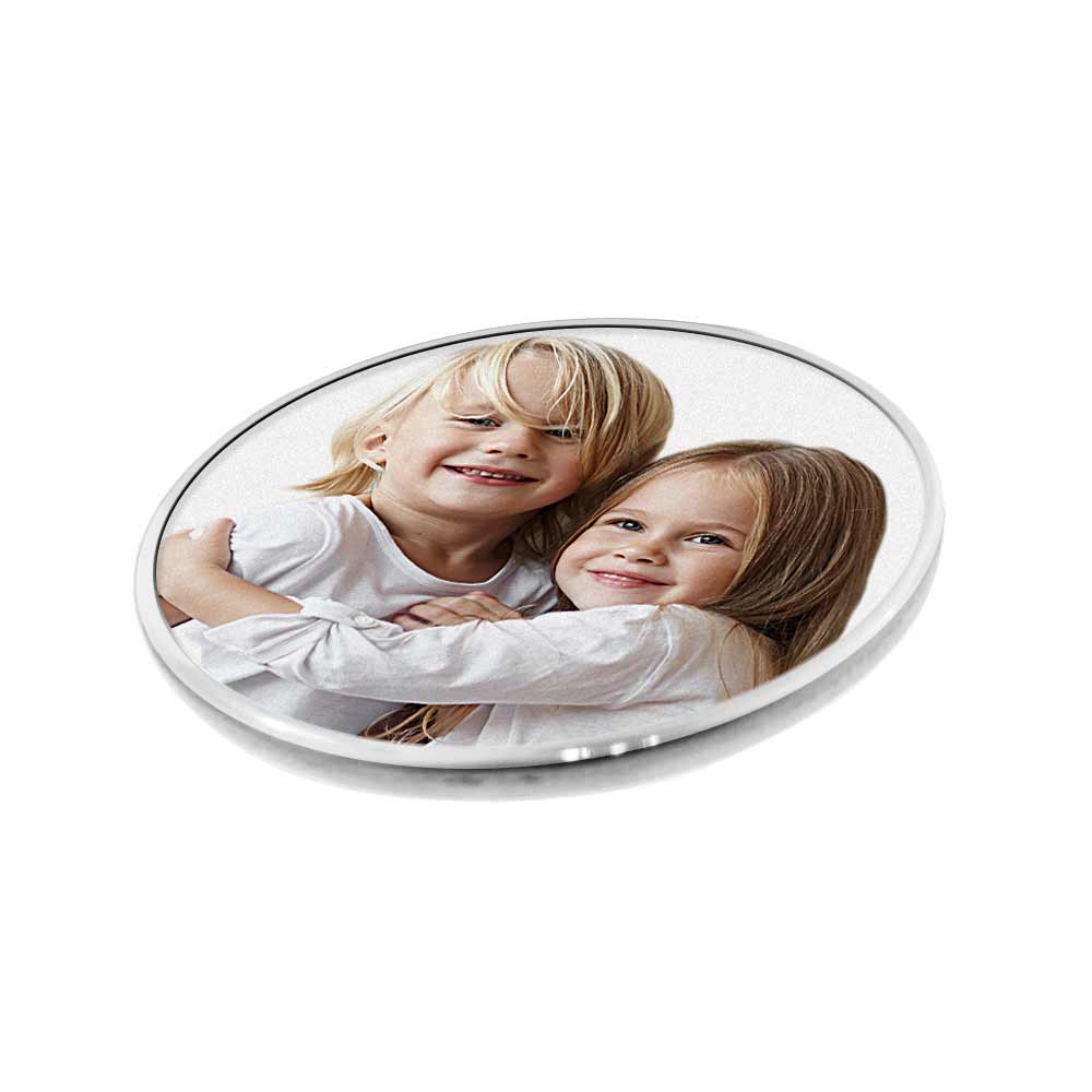 Stainless Steel Photo Engraved Round Disc Coin