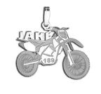 Custom Motocross Bike Charm or Pendant with Name & Number