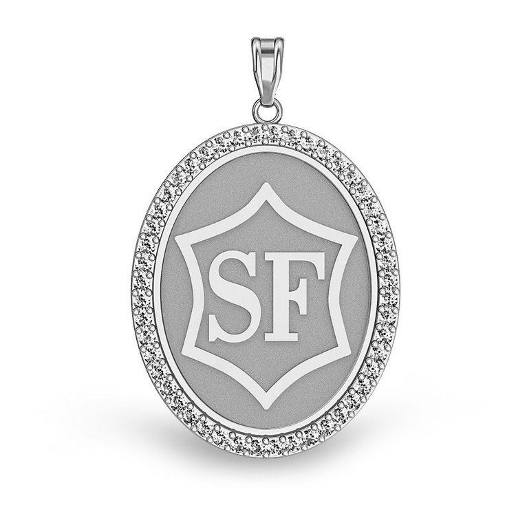 Selle Francais Diamond Studded Horse Breed Oval Medal