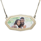 Sideways Octagon Photo Pendant