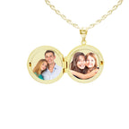 Solid 14K Yellow Gold Blessed Mother Round Photo Locket