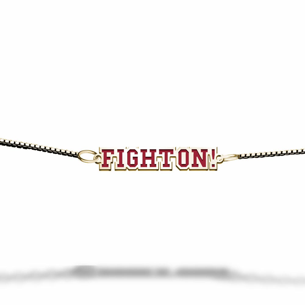 Usc Color Enamel Block Fight On Bracelet