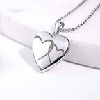 14K White Gold "Interlocking" Heart Photo Locket