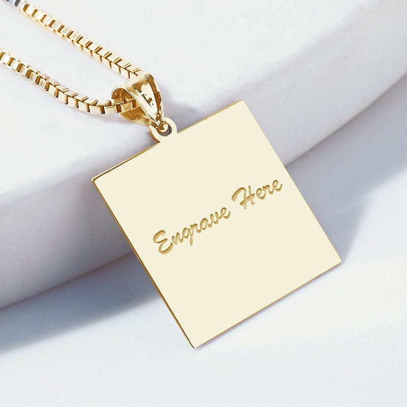 Engravable Square Pendant or Charm