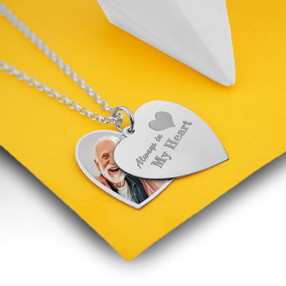 Always In My Heart Heart Swivel Photo Pendant