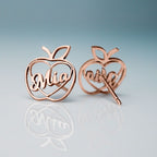 Personalized Teacher Apple Earrings