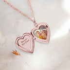 Rose Gold Plated Mom Heart Photo Locket