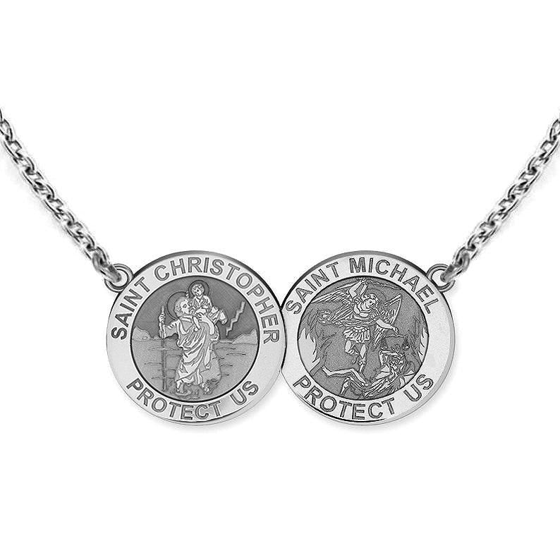 Saint Christopher & Saint Michael Double Saint Medal