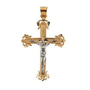 Two-Tone Crucifix Pendant