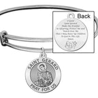 Expandable Bracelet With Saint Gerard Charm And Motherhood Prayer