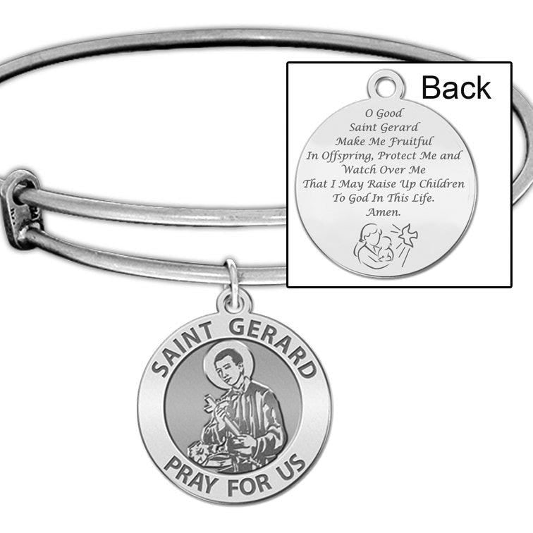 Expandable Bracelet With Saint Gerard Charm And Motherhood Prayer