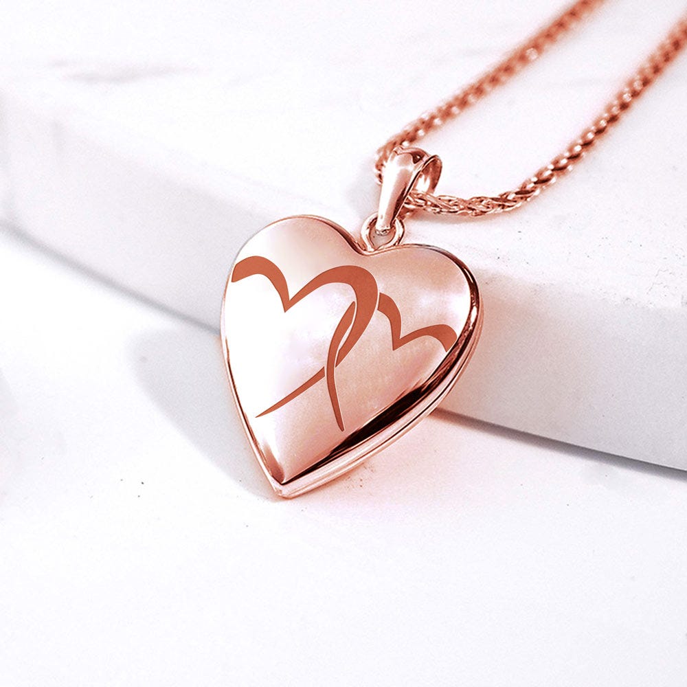 "Interlocking Hearts" Heart Locket