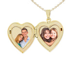 Solid 14K Yellow Gold Heart Photo Locket