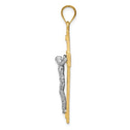 14K Two-Tone Inri Crucifix Pendant