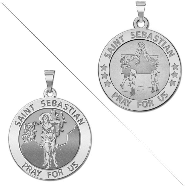 Volleyball - Saint Sebastian Doubledside Sports Religious Medal