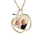 Personalized Teacher Apple Photo Necklace