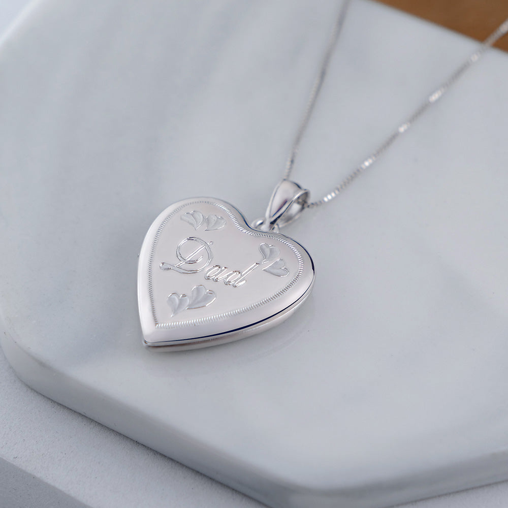 Dad Locket With Heart Design