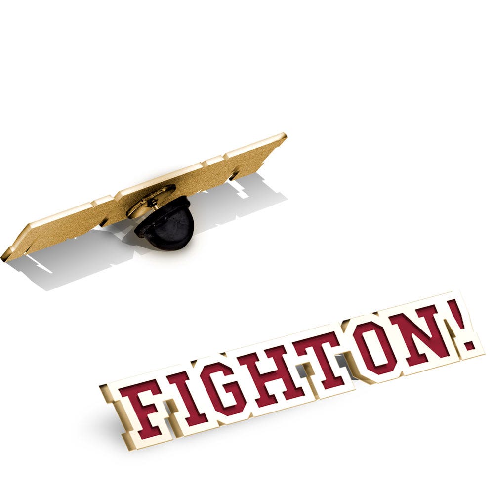 Usc Color Enamel Fight On Block Pin