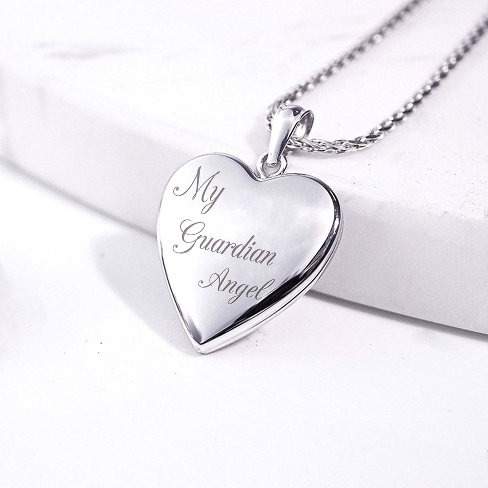 My Guardian Angel  Heart Photo Locket